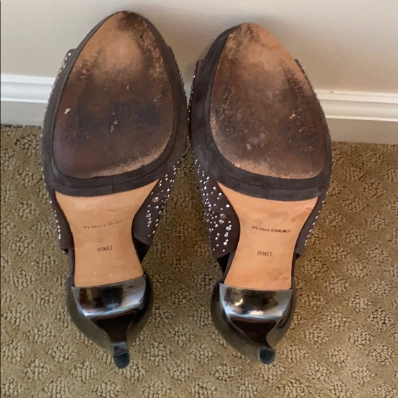 BCBGMaxAzria Vero Cuoio Rhinestone Peep Pumps - Picture 7 of 8